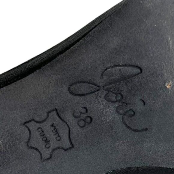 Joie Elaine Black Leather Open Toe Stiletto Criss Cross Sandals EU 38, US 8 M - Picture 7 of 9